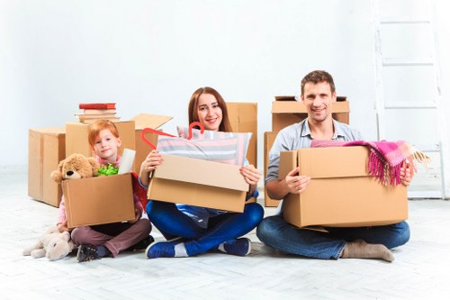 Student removals planning in Dulwich with packed boxes