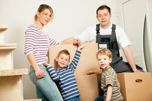 Packed student belongings ready for removals in Dulwich