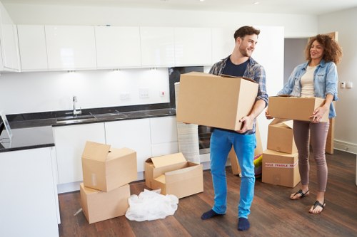 Business relocation logistics and workspace setup