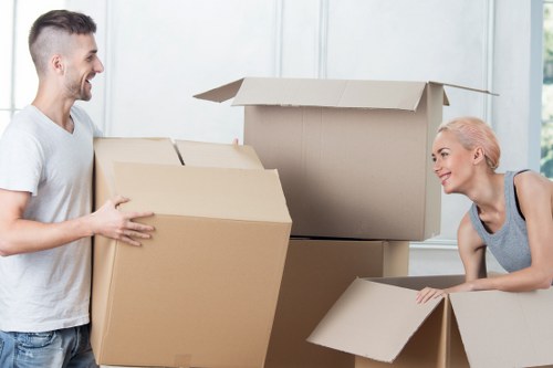Packing boxes and furniture for a removal van in Dulwich